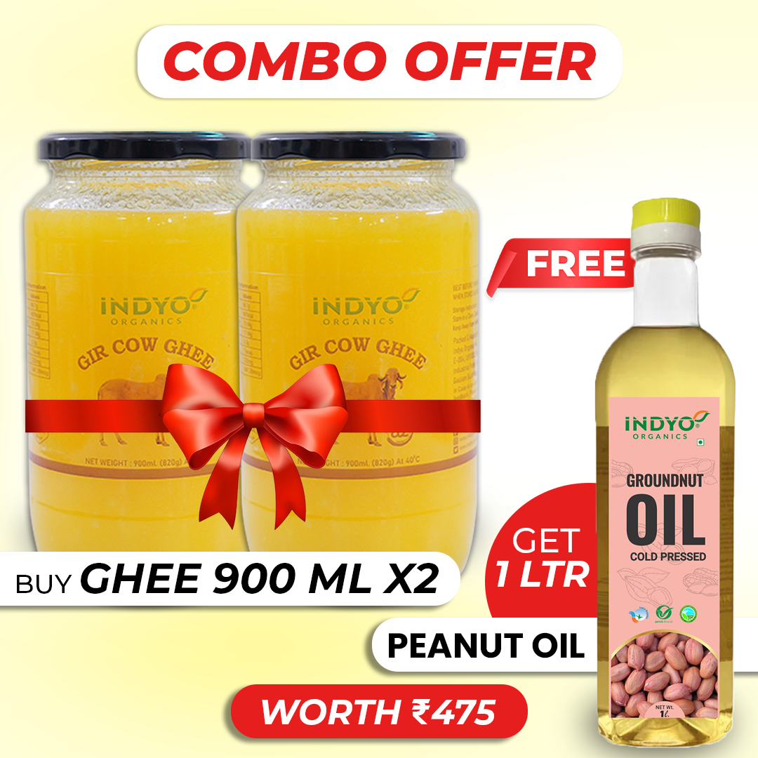 Buy Ghee 900 ML x2 and Get 1 Ltr Peanut Oil Free